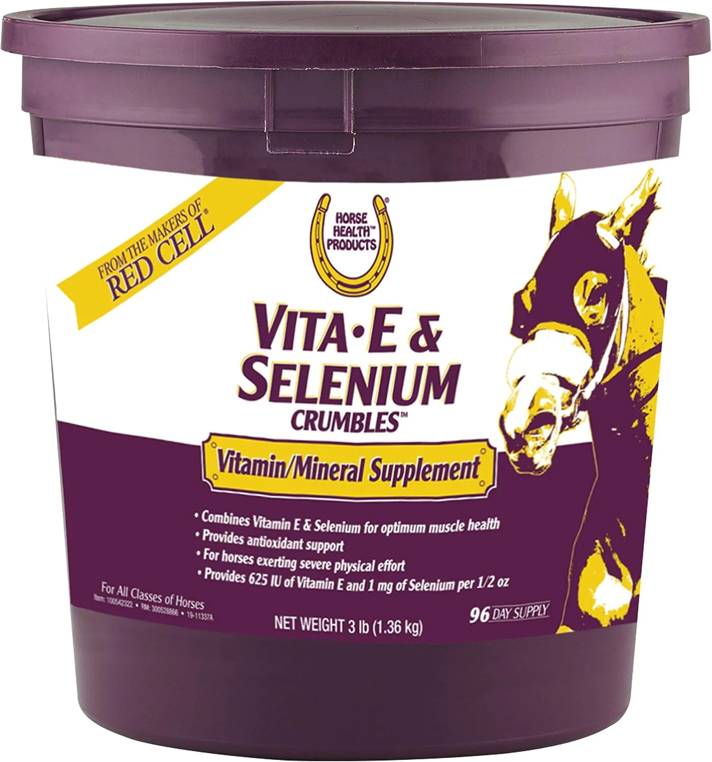 Horse Health Vita E & Selenium Crumbles Vitamin Supplement, Supports Optimal Mus