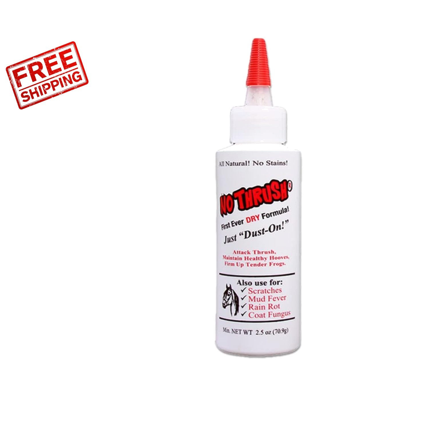 All-Natural Dry Powder Treatment for Horses – Heals Wounds & Coat Issues 2.5 oz