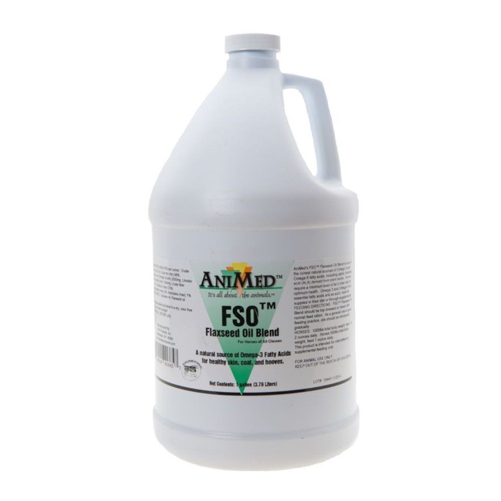 AniMed Flax Seed Oil Gallon – Omega-3 Supplement for Horses, Coat & Joint Health