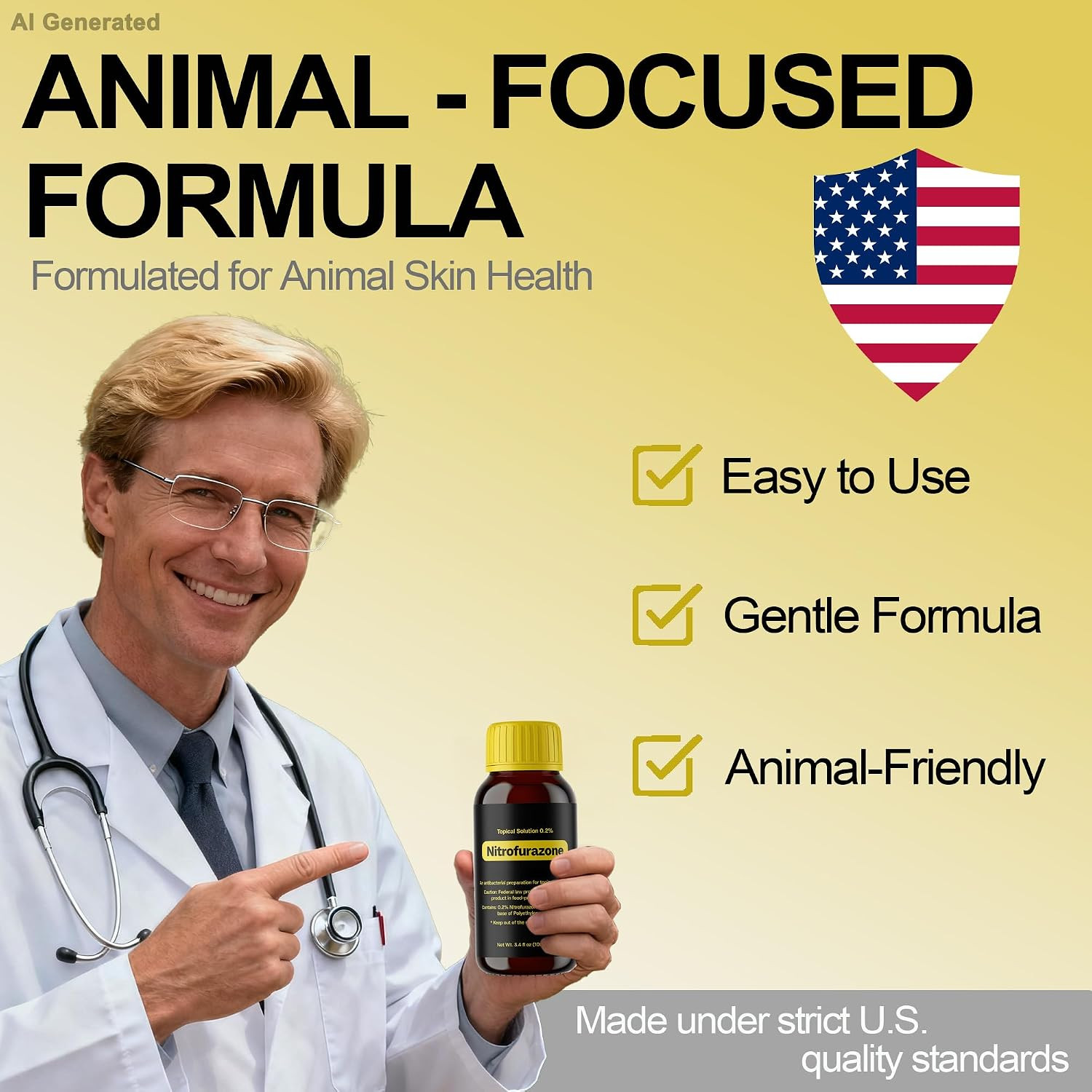 Treatment for Horses, Nitrofurazone, Natural Equine Wound Care,100Ml