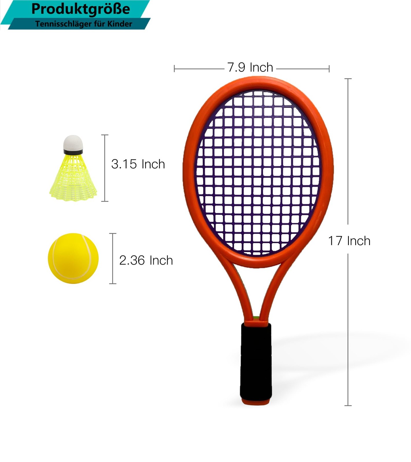 Kids Tennis Racket with Carry Bag, 4 Soft Training Balls and 6 Badminton…