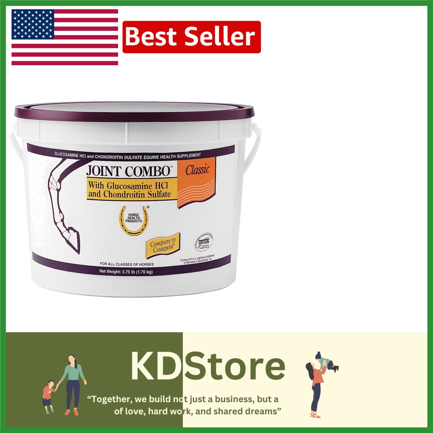 Farnam 3.75 lbs Joint Combo Pellets – Vegetarian Formula for Growing Horses