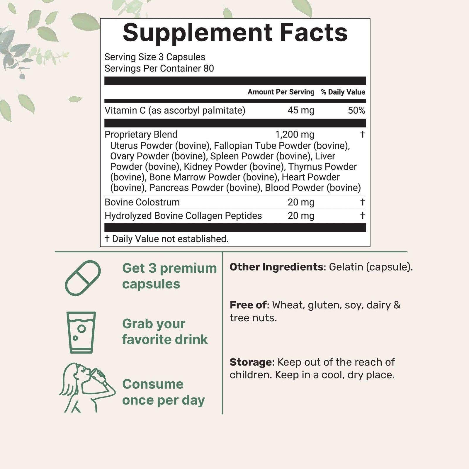 Micro Ingredients Grass‑Fed Beef Organ Supplement for 240 Count (Pack of 1)