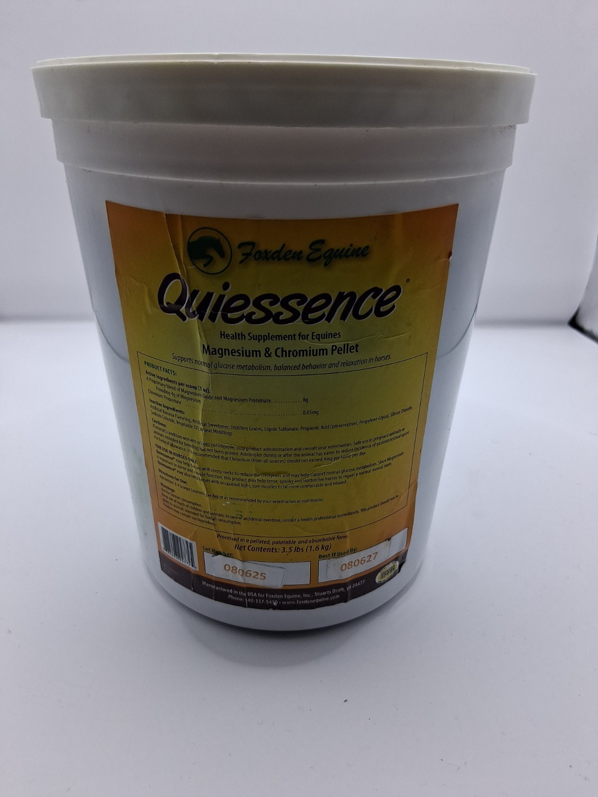 Foxden Equine Quiessence – Chromium And Magnesium Pellet 3.5lb Expire 08/27