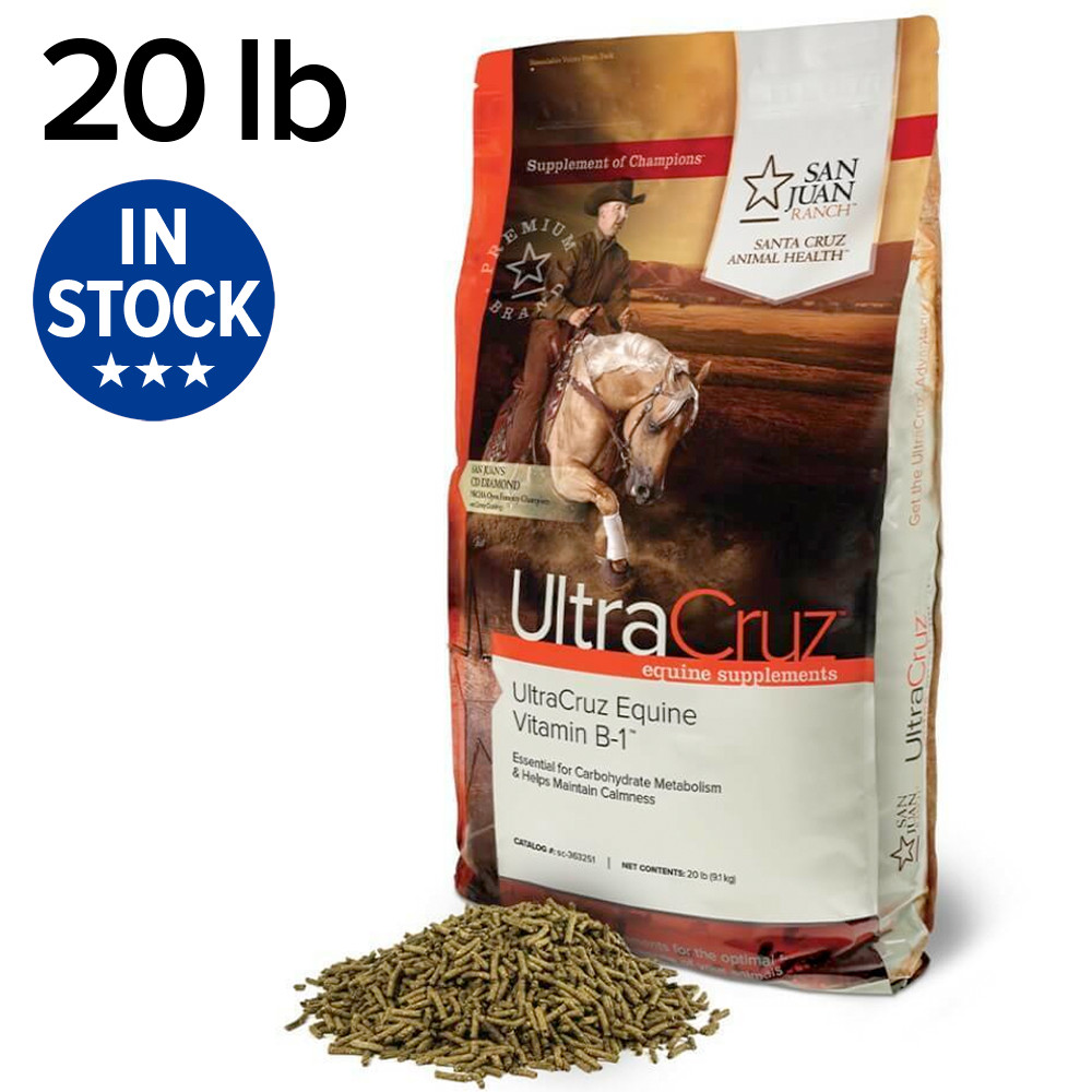 UltraCruz Equine Vitamin B-1 Supplement for Horses 20 lb Pellet (335 Day Supply)