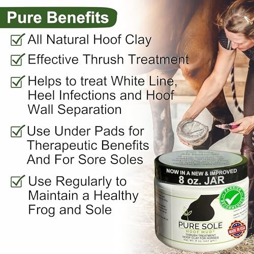 Natural Hoof Clay Treatment for Thrush, White Line & Cracks – 8 oz. Hoof Care Mu