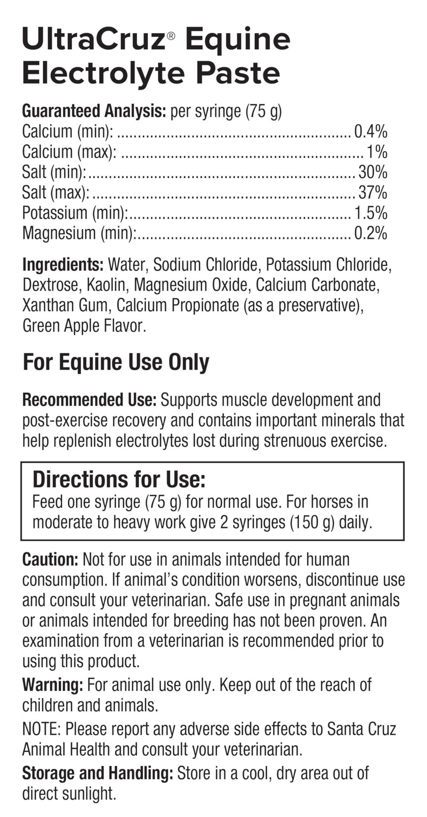 UltraCruz sc-516041 Equine Electrolyte Supplement for 60, Tan/Light Brown