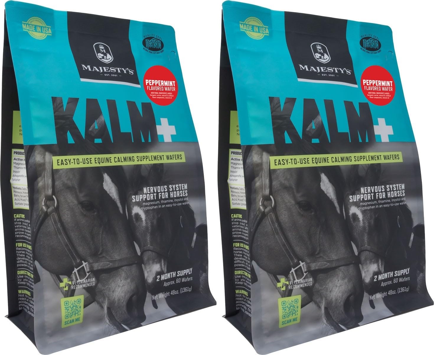KALM+ Wafers- Horse/Equine Balanced Behavior and Normal Nervous System Functi…