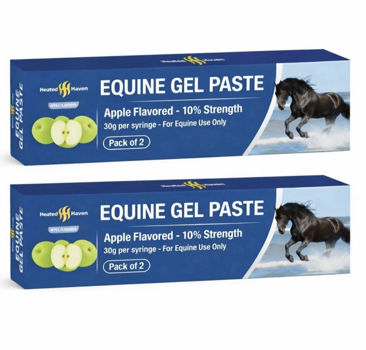 Premium Horse Paste Gel 10% – Apple Flavored 6.08g Oral Gel Syringes (2-Pack)
