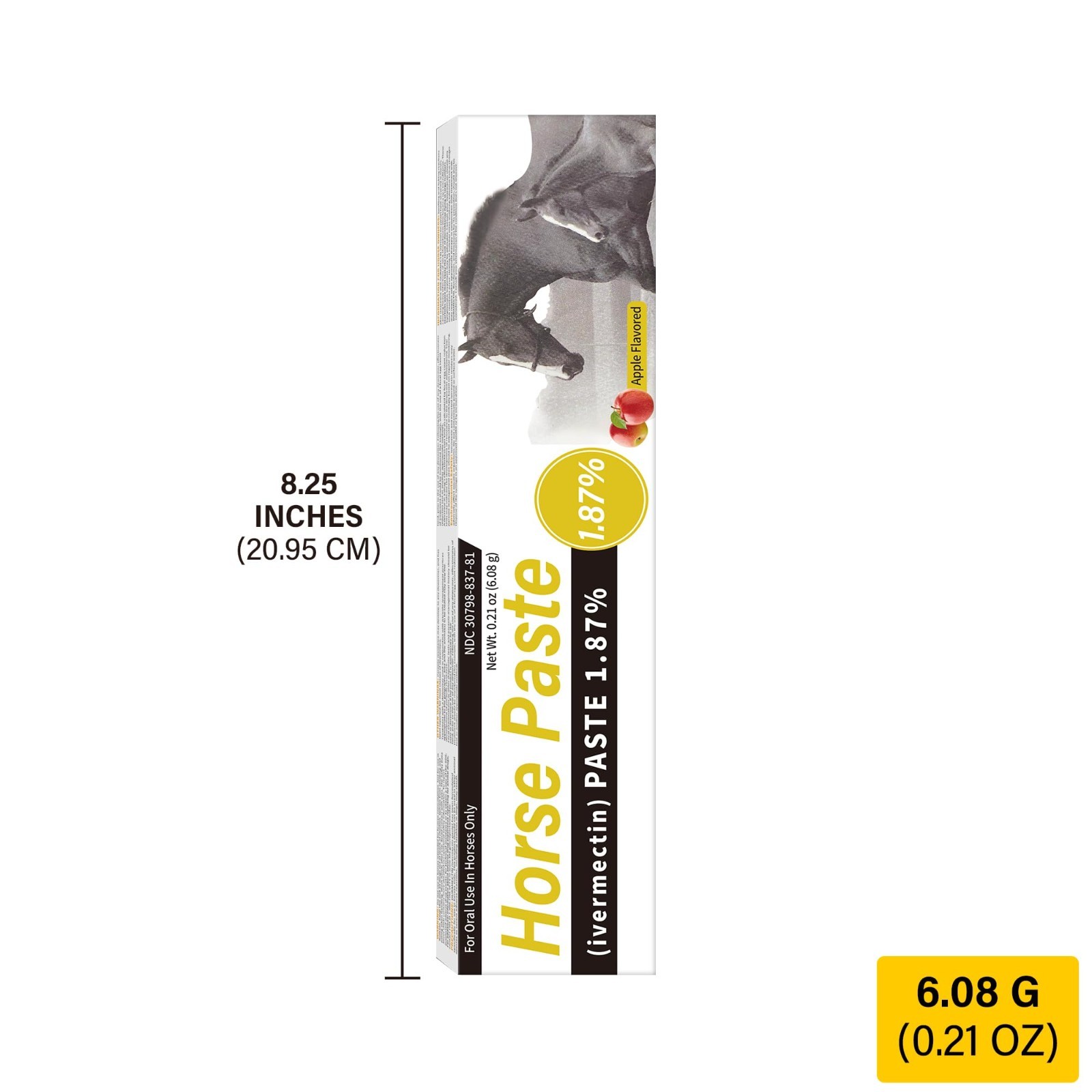 4 Pack Apple Flavored Equine Paste 1.87% – 6.08g Oral Gel for Horses