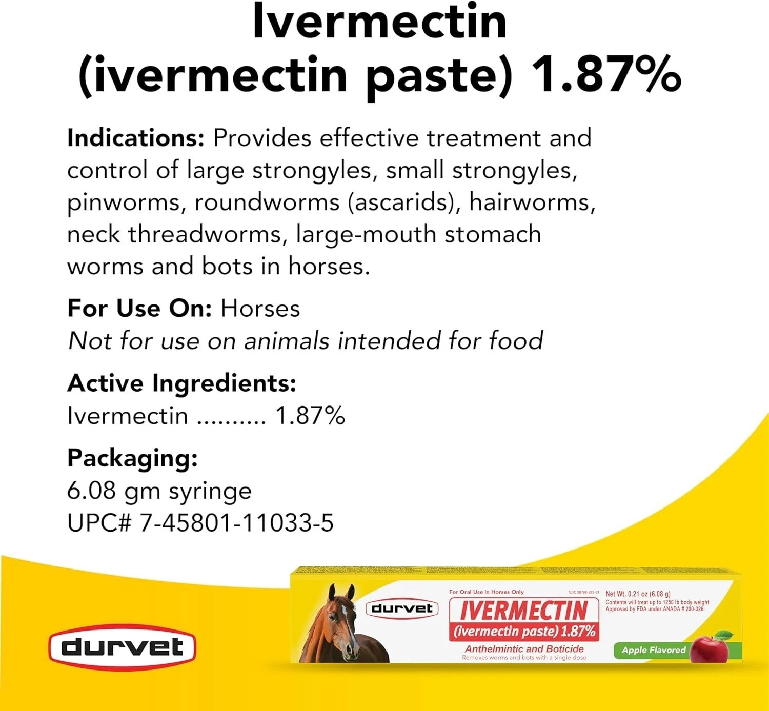 Horse Wormer Past Fruit Flavour Worm Paste Parasite Control Farm Supplies-pack 6