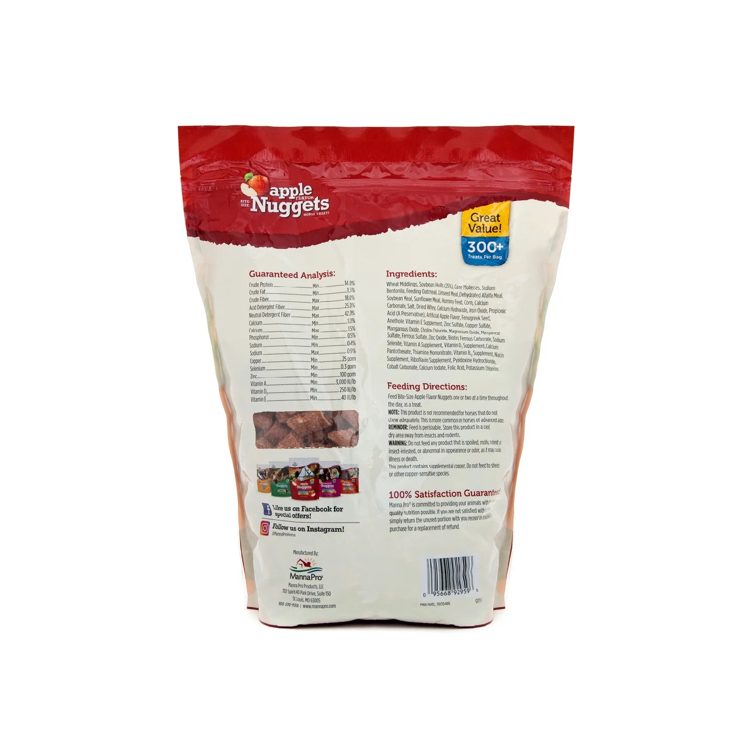 Horse Treats Bite-Size Nuggets Apple Flavor 4 lbs Vitamins 3 Pack