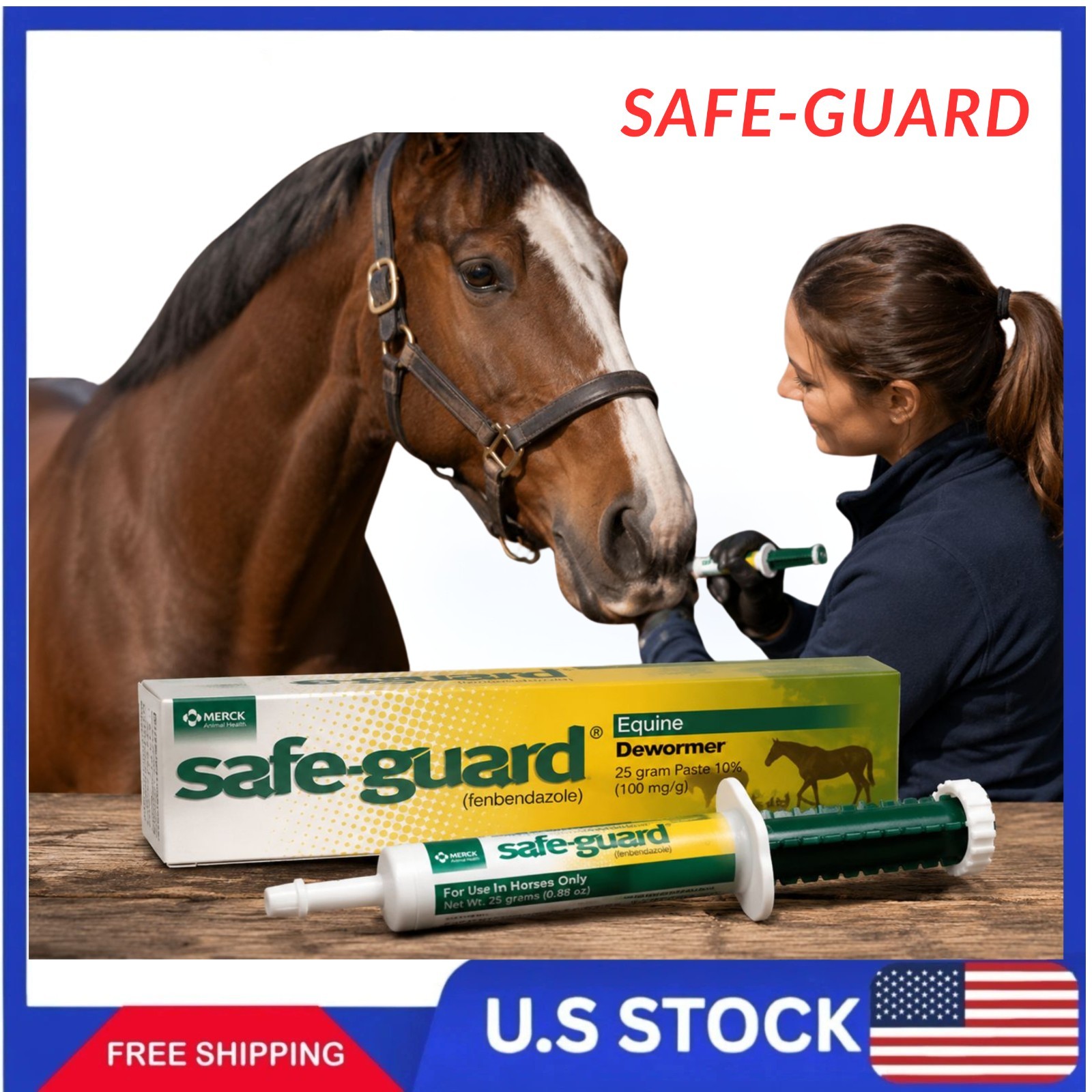 Safe-Guard Equine Paste 10% Fenbendazole Horse Wormer Apple Flavor 25g