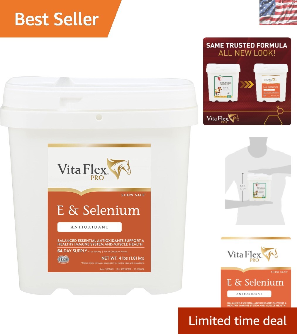 Pro E & Selenium Horse Supplement 4 lb – 64-Day Supply of Essential Antioxidants
