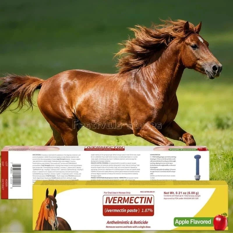 4 Pack Horse Dewormer Paste Apple Flavour.