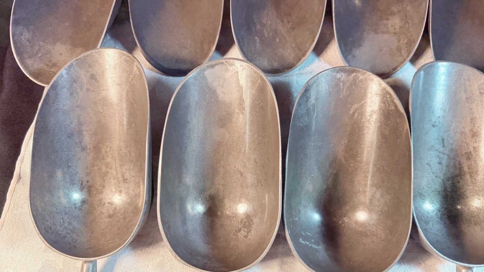 Lot of 12 Aluminum Scoops 11x 12oz + 1x 24oz Commercial Use Food Safe Scoopers