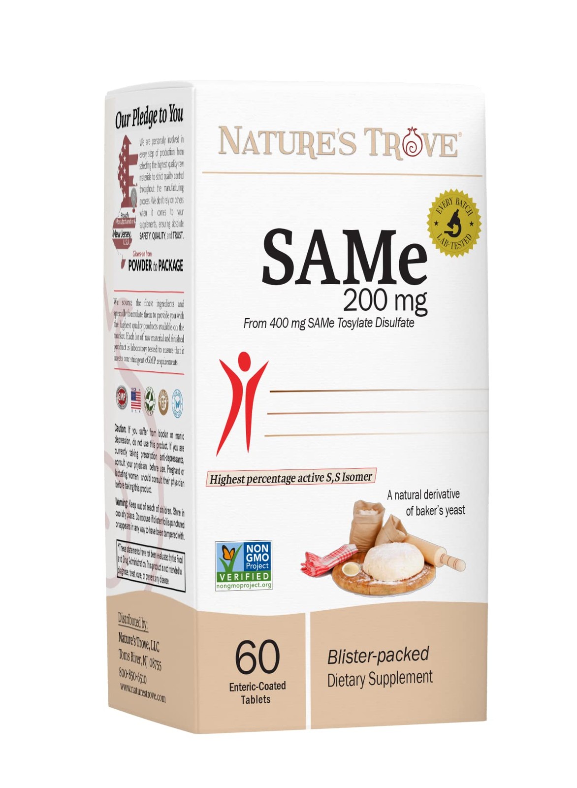 SAM-e 200mg Daily Supplement – Vegan, Kosher, Non-GMO, Soy Free, Gluten Free – 6