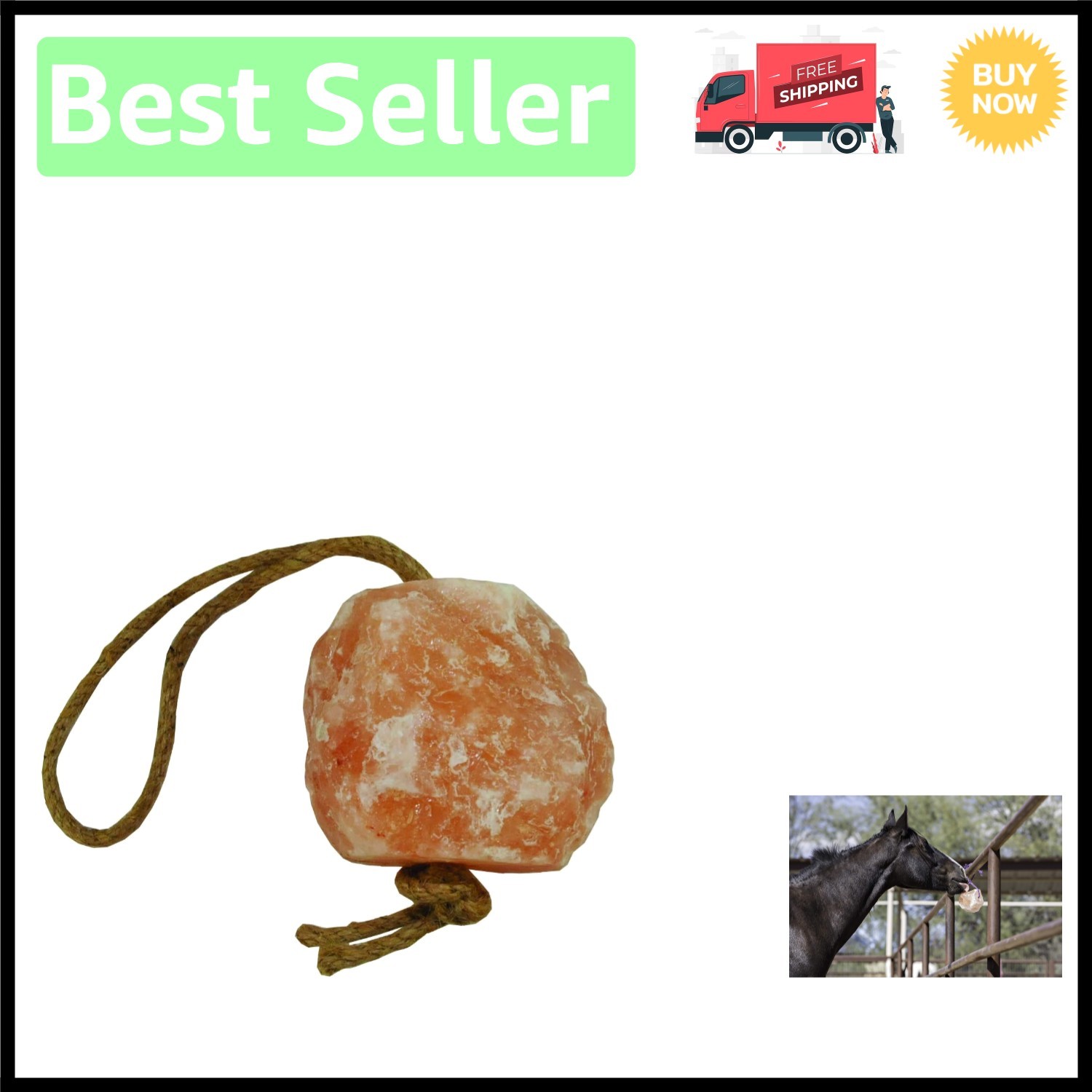 2.2 lbs Himalayan Salt Block for Horses – Supports Boredom Reduction