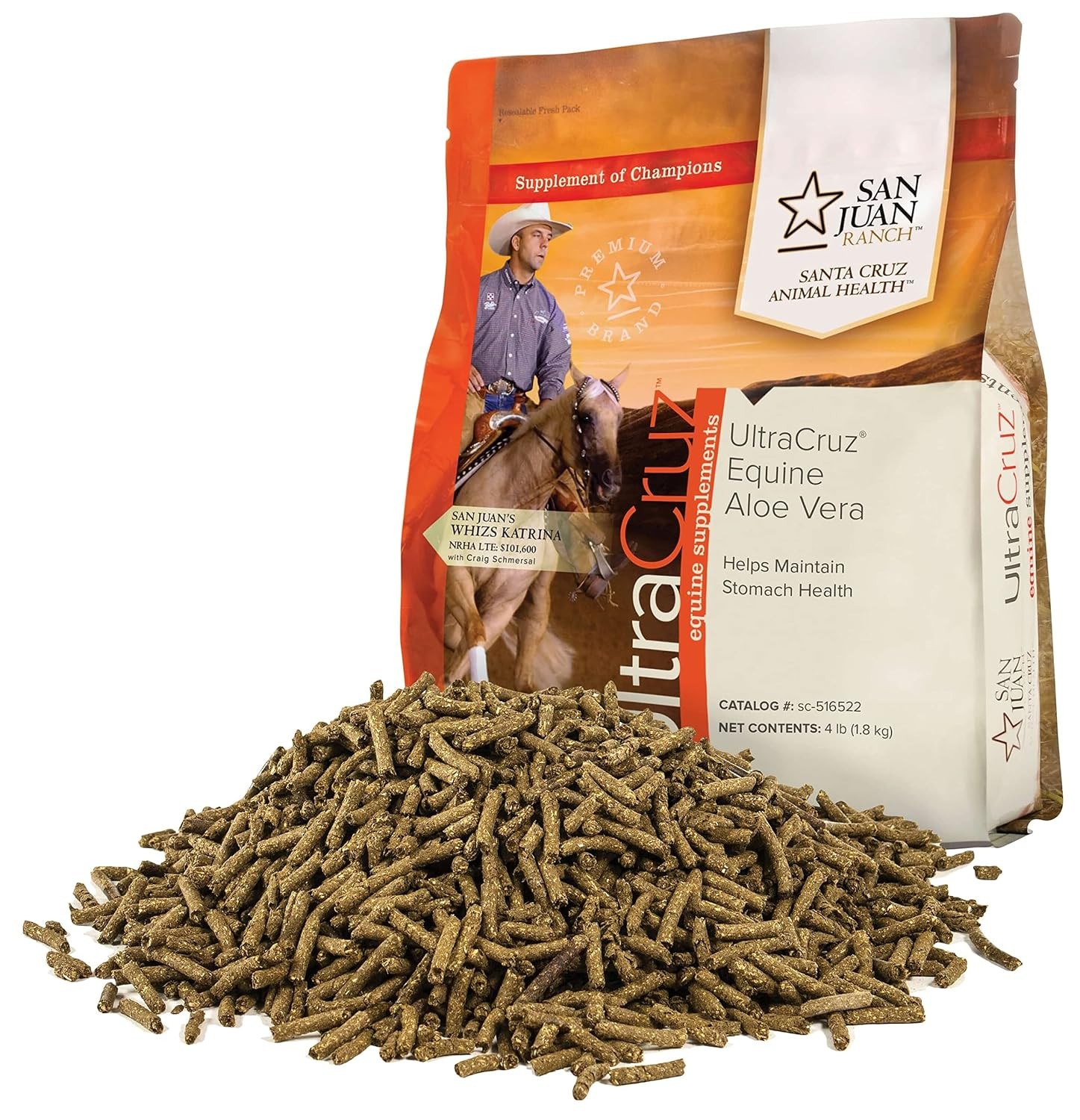 UltraCruz – sc-516522 Equine Aloe Vera Supplement for Horses, 4 lb, Pellet (64 D