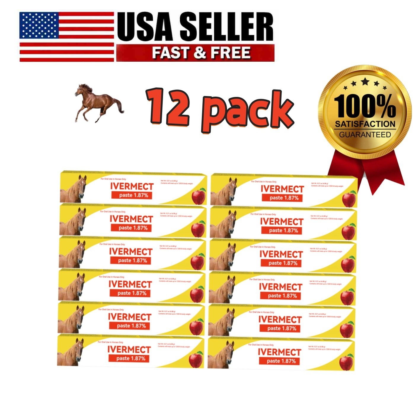 12-Pack Equine Oral Care Paste – Apple Flavored, Easy-Dosing Design-1/2028