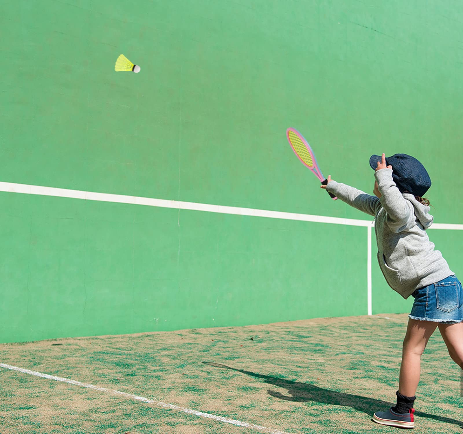 Kids Tennis Racket with Carry Bag, 4 Soft Training Balls and 6 Badminton…