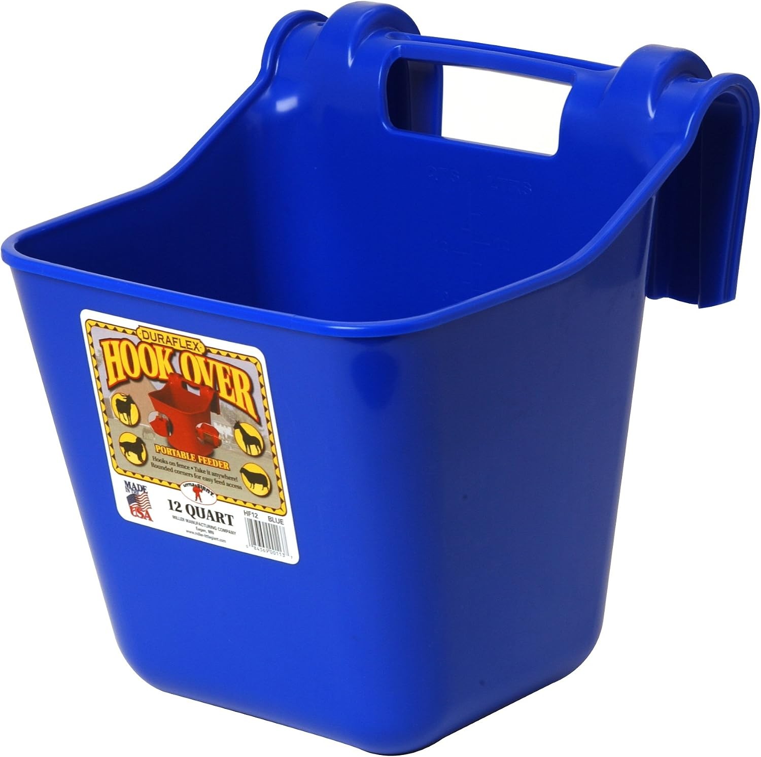 ® Plastic Hook Over Feeder Mountable Livestock & Pet Feed Bucket Horse Feed