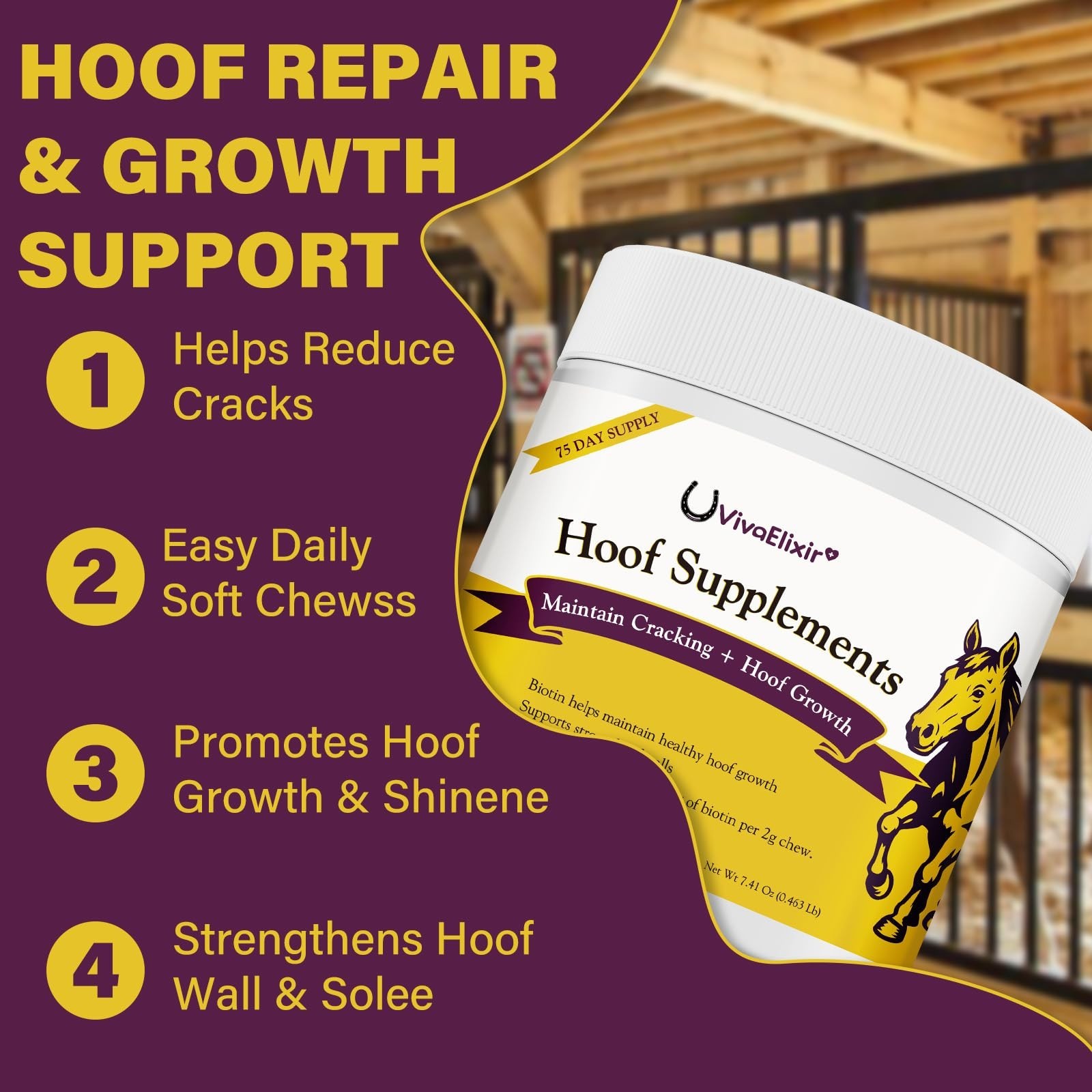 Hoof Supplements for Horses – MSM Strengthener, Supports Healthy Hooves & Growth