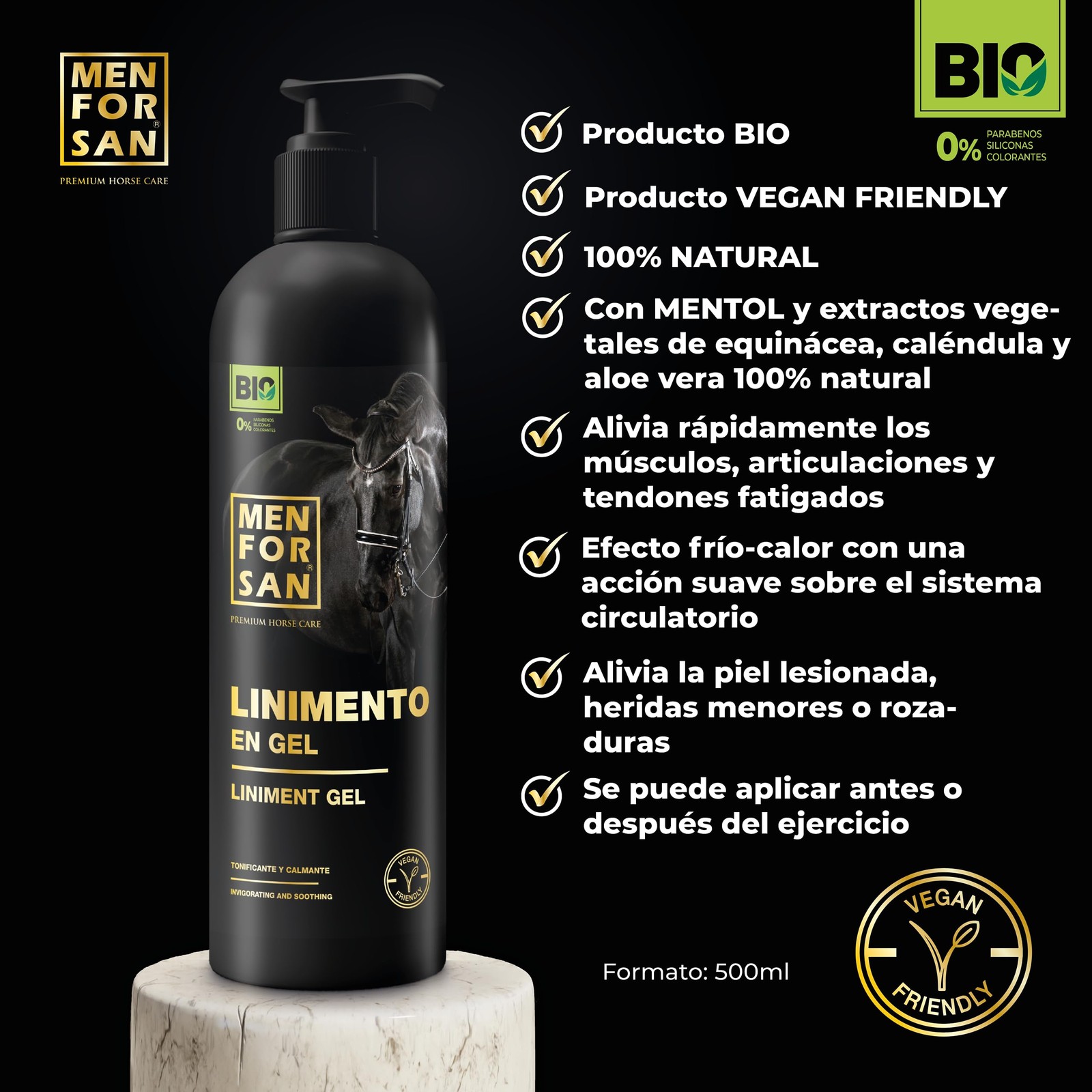 GelLiniment for Horses, 500ml | Soothes and Stimulates Muscles | Vegan…