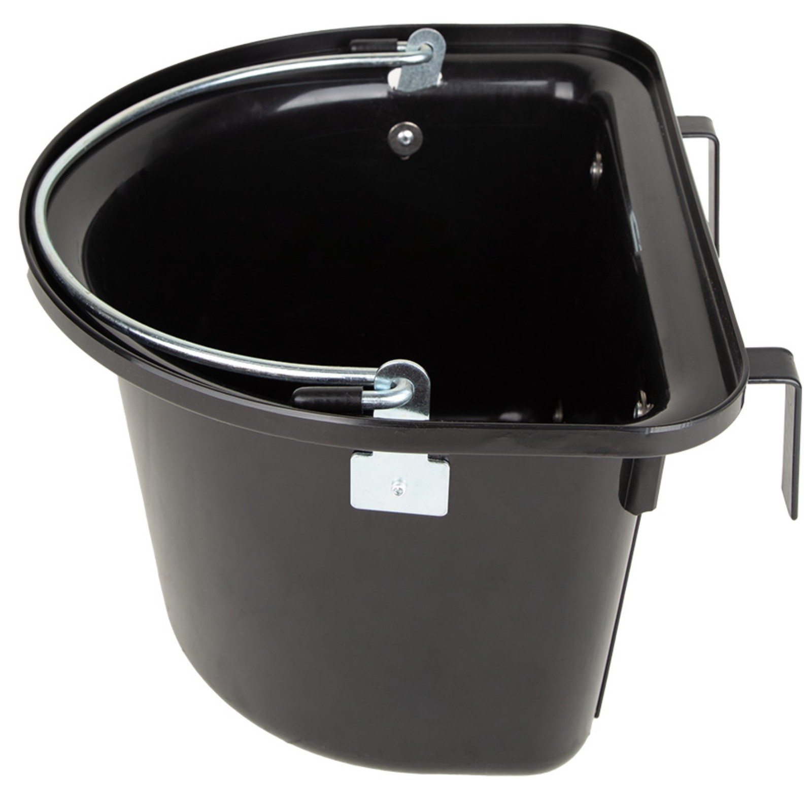 D-Shaped Nourishment Container Black Reliable Feeding Pail Container No Tools