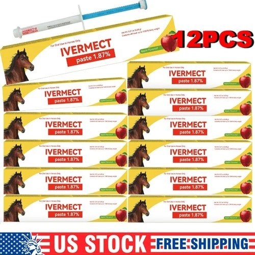 12 Pack New Paste Wormer Horse Dewormer Apple Flavor US Free Shipping