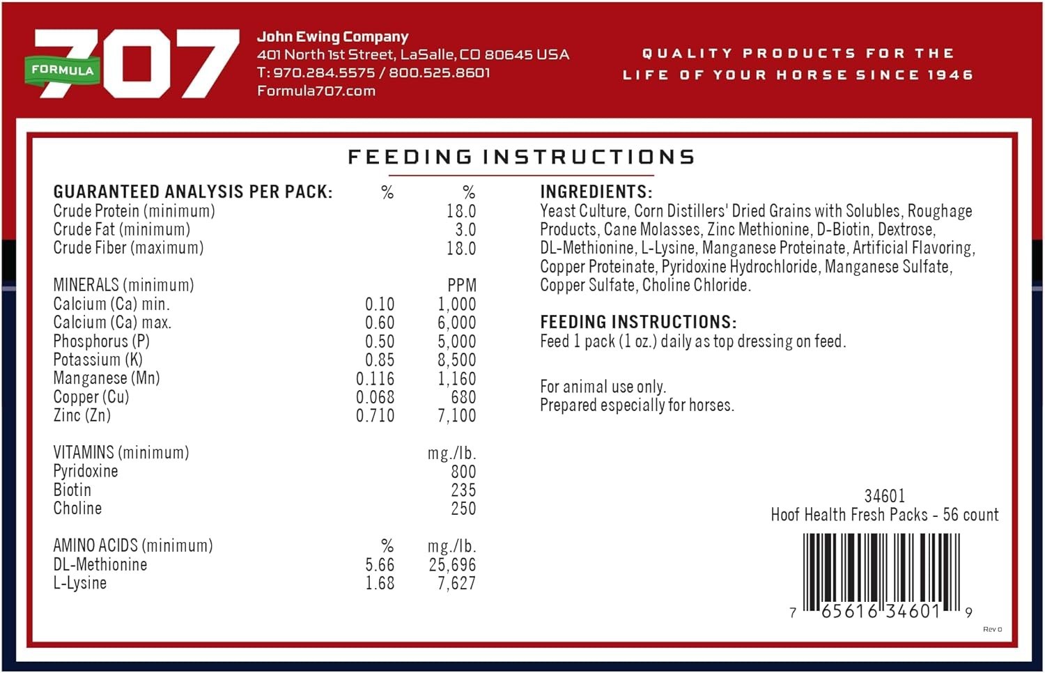 56-Day Supply of Hoof Health Supplement – Nourishing Formula for Strong Hooves