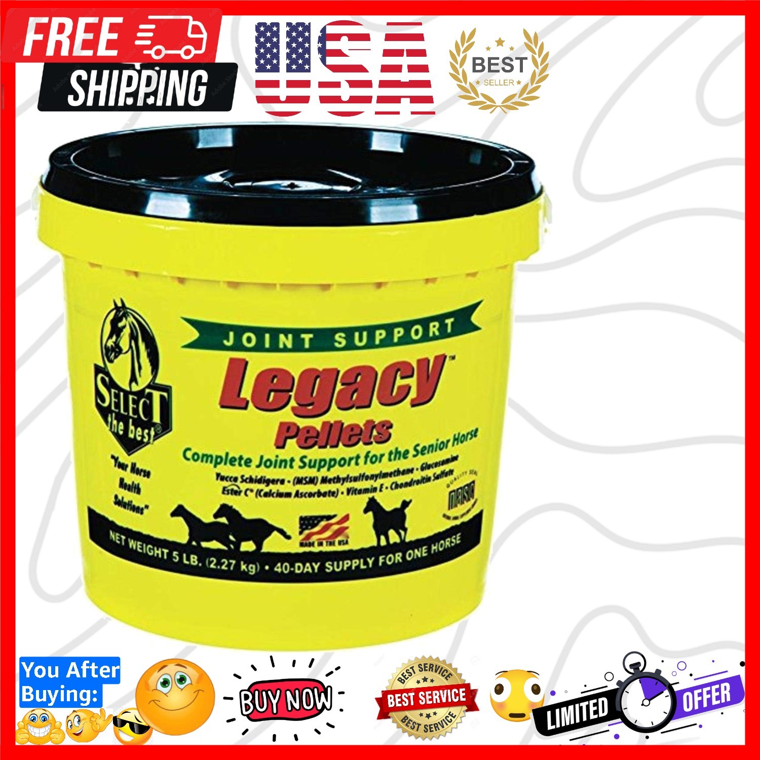 Legacy Pellets Joint Support for Senior Horses, 5 lb