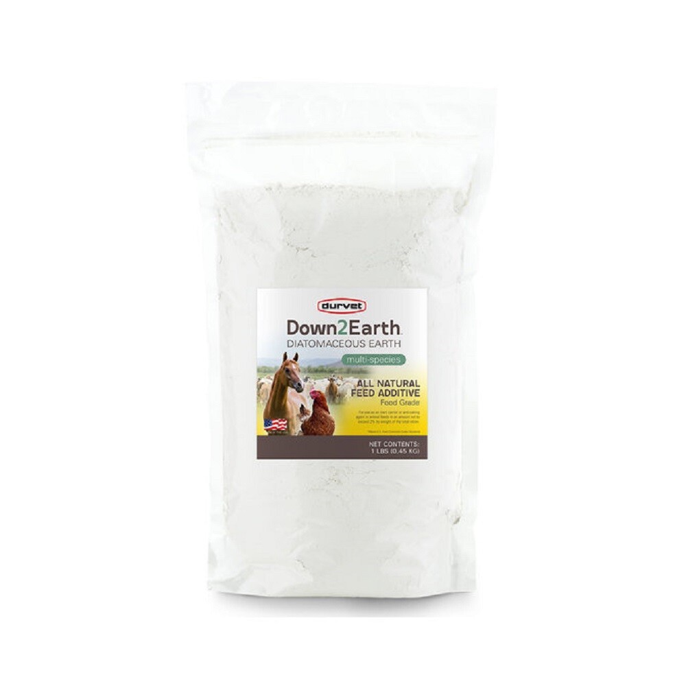 New! Durvet Down2Earth DIATOMACEOUS EARTH All Natural Feed Additive 1 lb. Horse