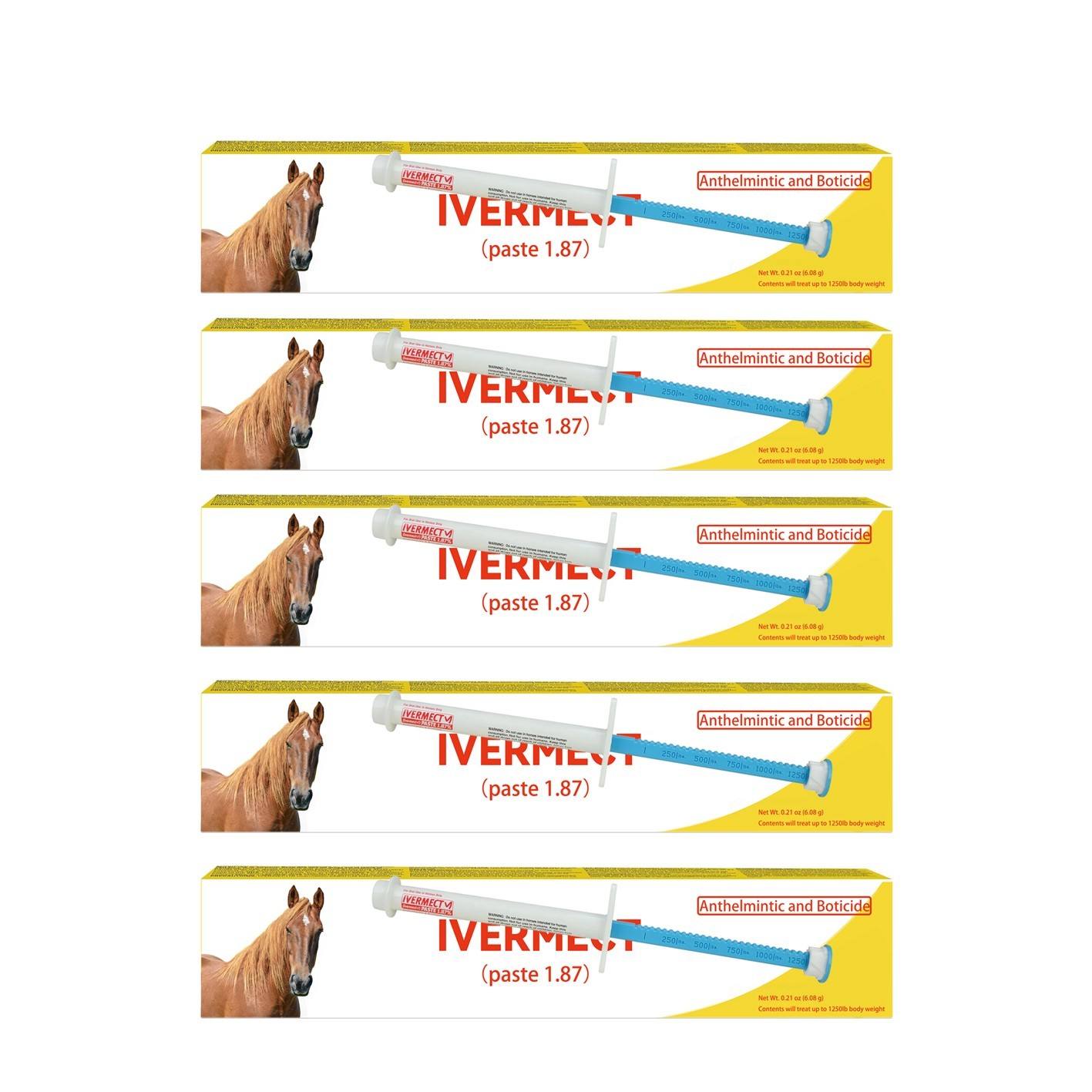 5 Pack In Box Paste Horse Dewormer Apple Flavor wormer EXP 1/2028 Free delivery