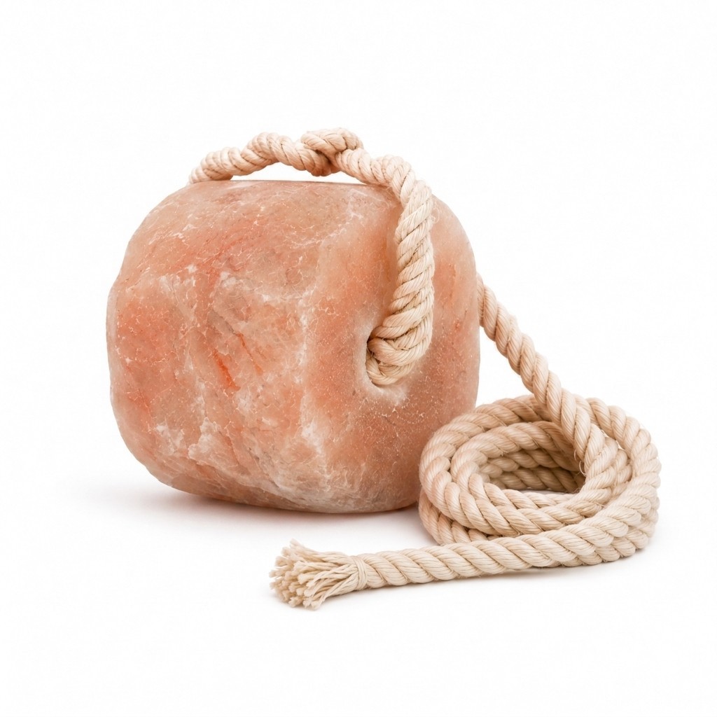 Himalayan Salt Lick Block 5–6 lb with Rope for Horses Livestock Natural Mineral