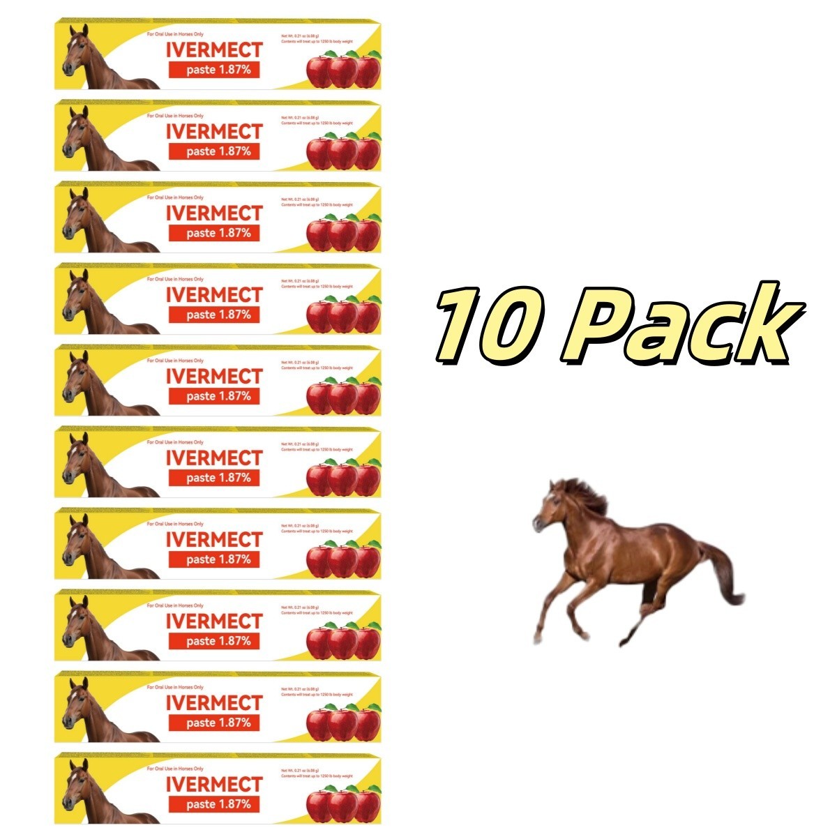 10-Pack – Apple Flavored Horse Paste Daily Supplement/Grooming Aid – 1/2028
