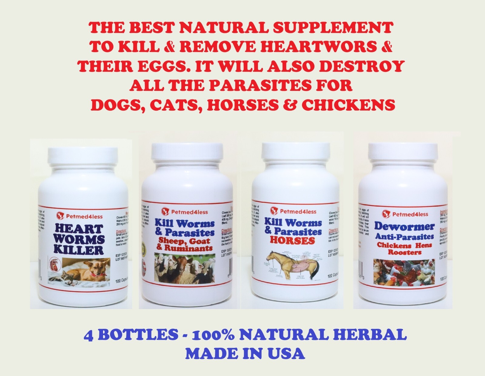 NATURAL DEWORMER & ANTI-PARASITES FOR HORSES, DOGS, CATS, SHEEP & CHICKENS – USA