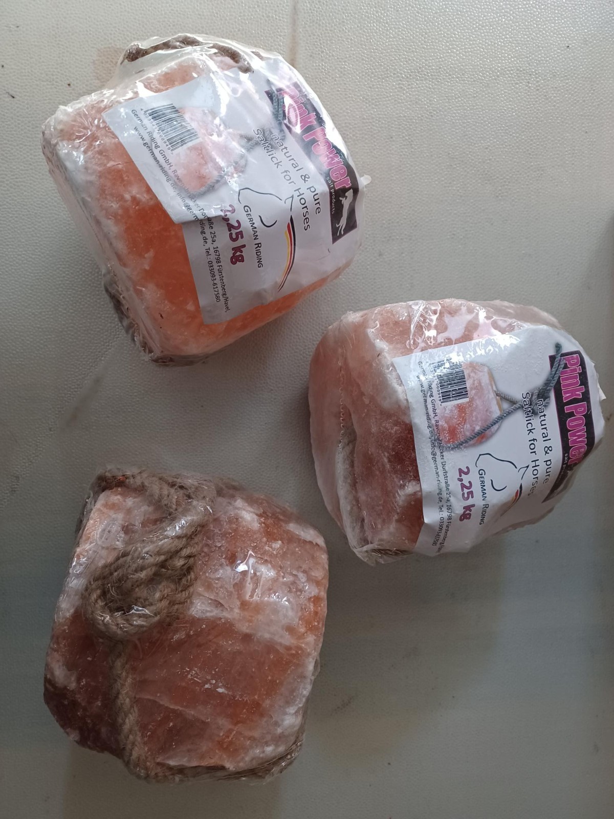 3pcs Salt Lick Stone Himalayan with Rope for Horses – Approx 2.5kg Each