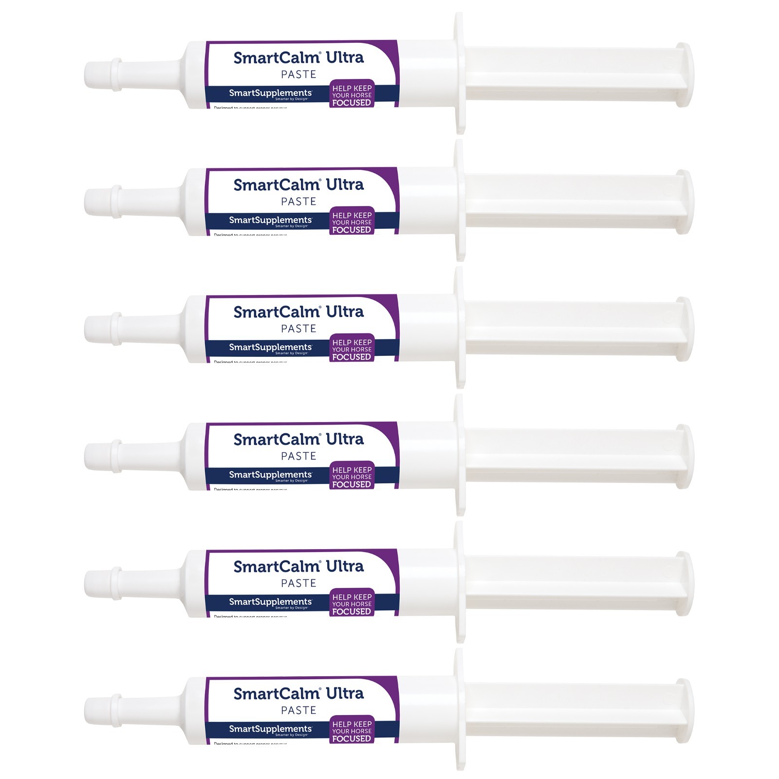 SmartEquine SmartCalm Ultra® Paste Calming Horse Supplement, Pack of 6 Tubes