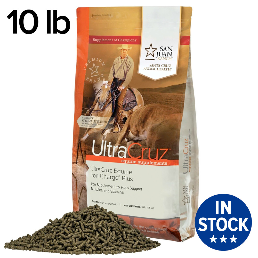 UltraCruz Equine Iron Charge Plus Supplement for Horses, 10 lb Pellet (215 Days)