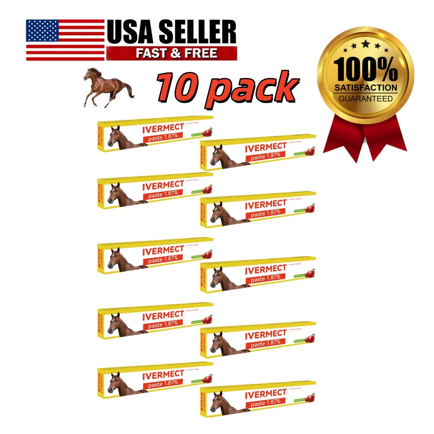 Horse Care Kit 10 Pack Apple Flavor Oral Paste – Equine Gut Cleanse & Wellbeing
