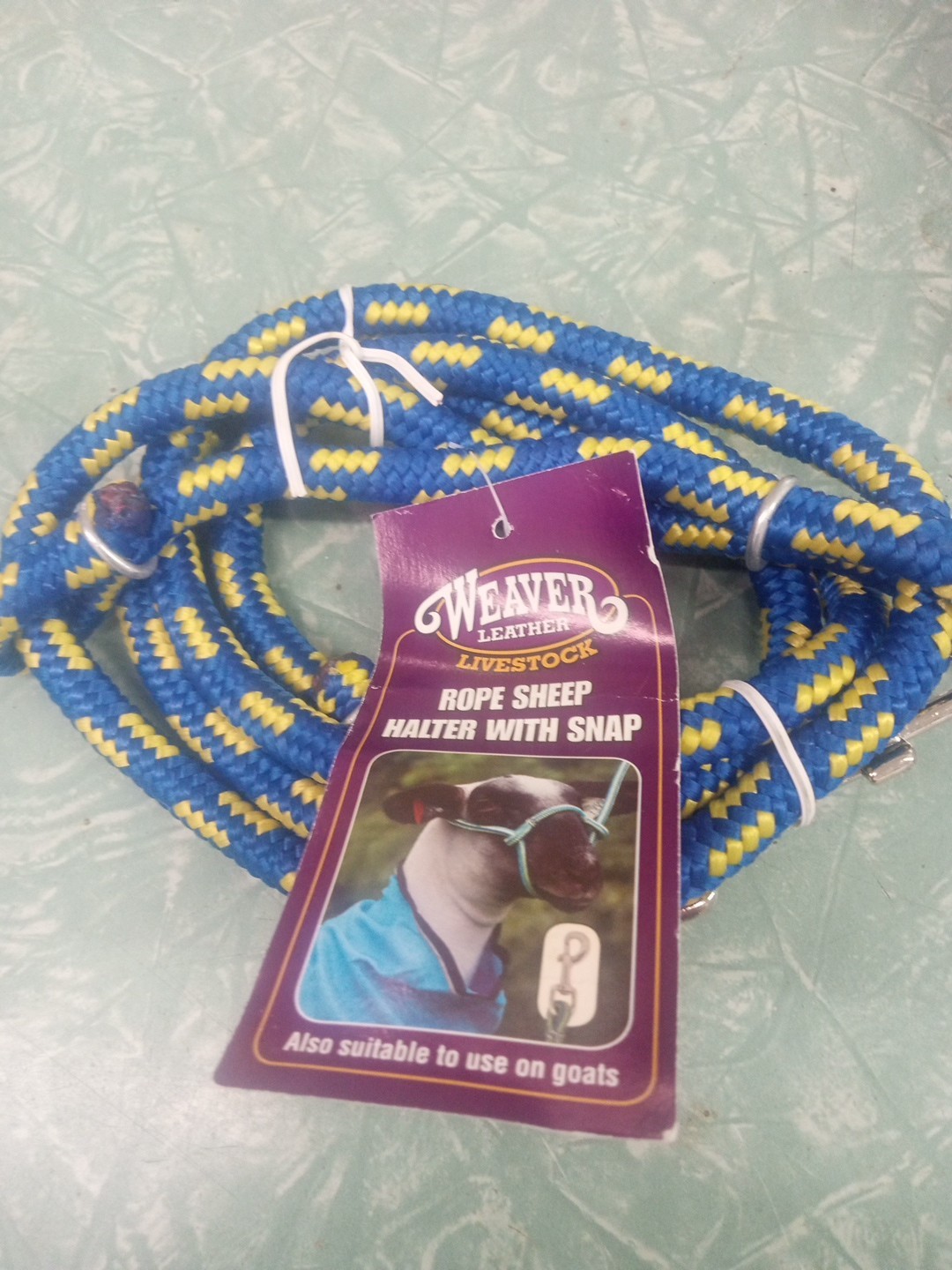 NWT Weaver Leather Rope Sheep & Goat Halter & Snap, Black. Multicolor, Blue