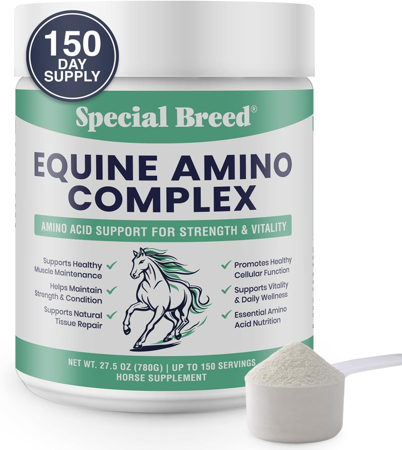 150-Day Supply Horse Amino Acid Supplement – Equine Amino Complex for Muscle, To