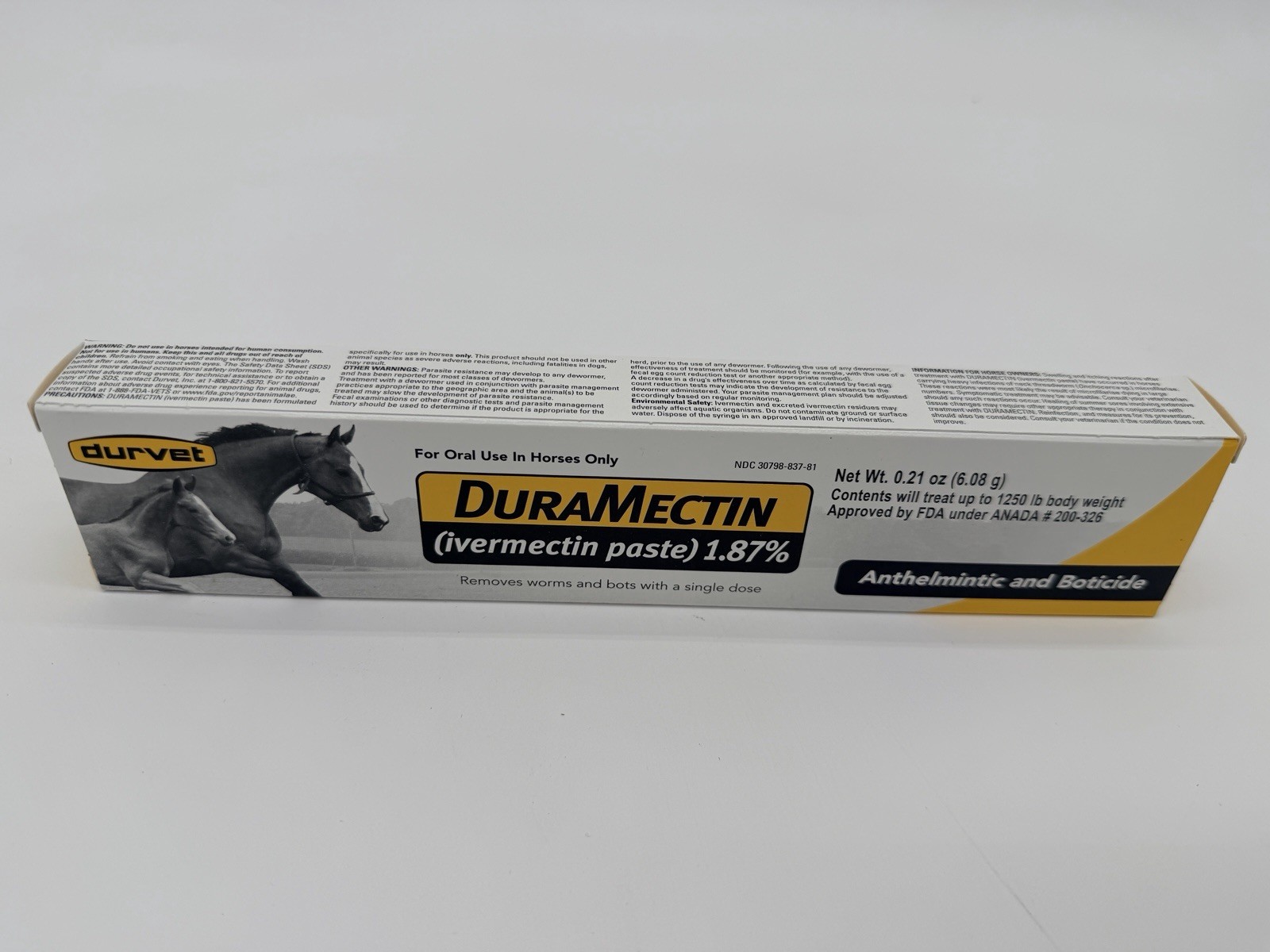 3 pack New In Box Paste Horse Dewormer Exp 02/2027 dur-vet wormer