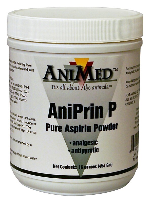 AniMed AniPrin P 16-Ounce Pure Aspirin Powder for Horses – 2 Pack