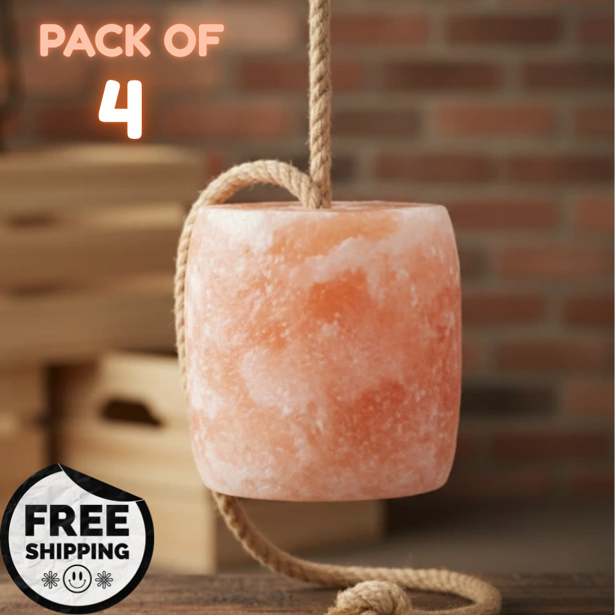 Himalayan Salt Lick Block on Rope 5 lbs | Pack of 4 Natural Horse Mineral Block