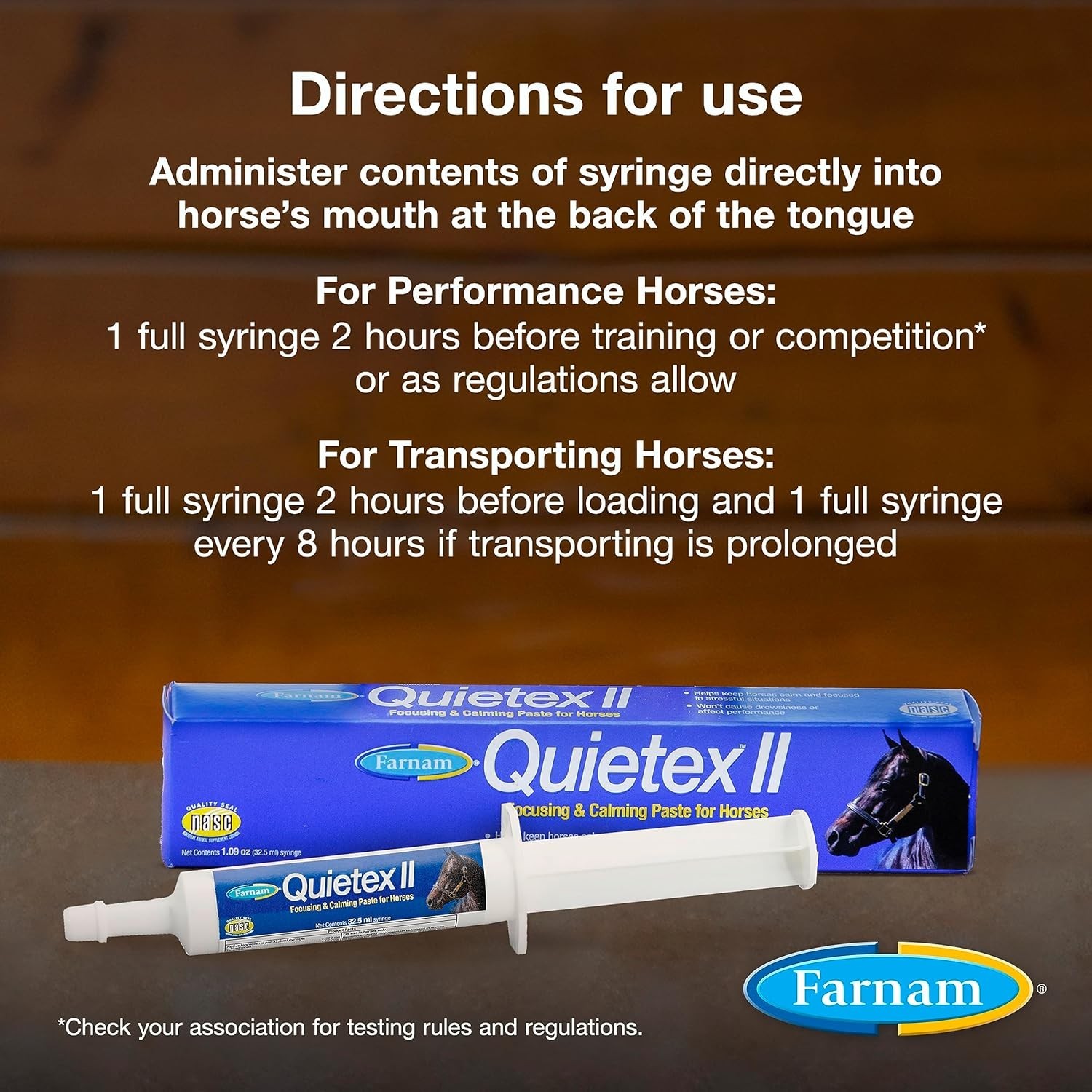 Quietex II Horse Calming Paste, 32.5ml – Non-Drowsy Relief for Anxious Horses