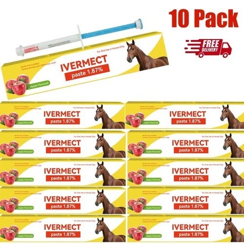 10 Pack New Paste Wormer Horse Dewormer Apple Flavor US Free Shipping EXP01/2028
