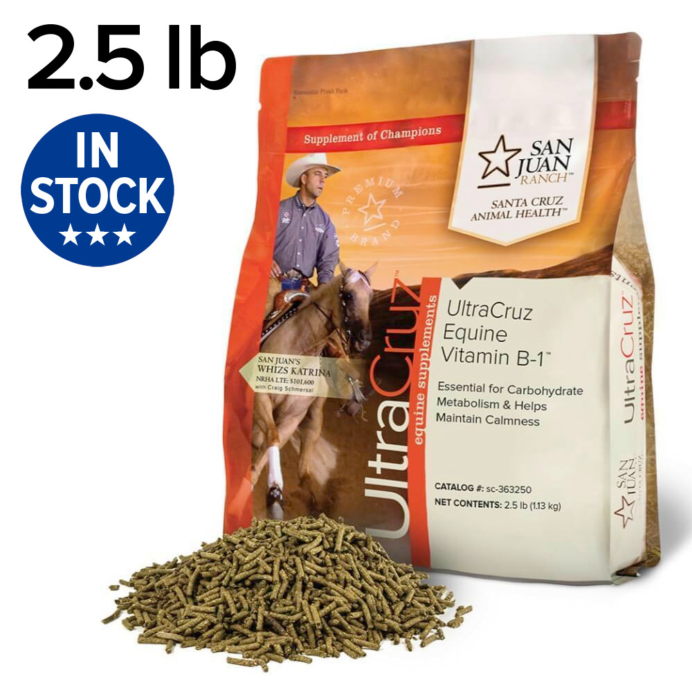 UltraCruz Equine Vitamin B-1 Supplement for Horses, 2.5 lb Pellet(40 Day Supply)