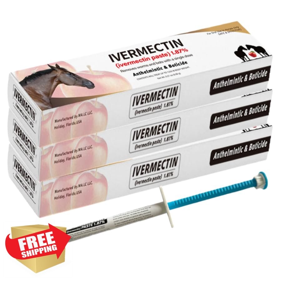Horse Dewormer Paste 1.87% 3×6.08g Apple Flavored